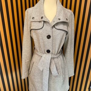 Iz Byer Gray Trench Coat with Belt